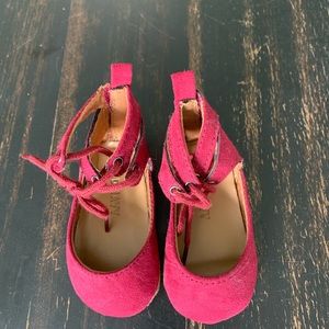 Burgundy ankle tie sandals